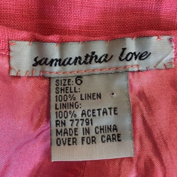 Vintage Linen Cocktail Motif Party Crop Pants - S - Picture 7 of 7